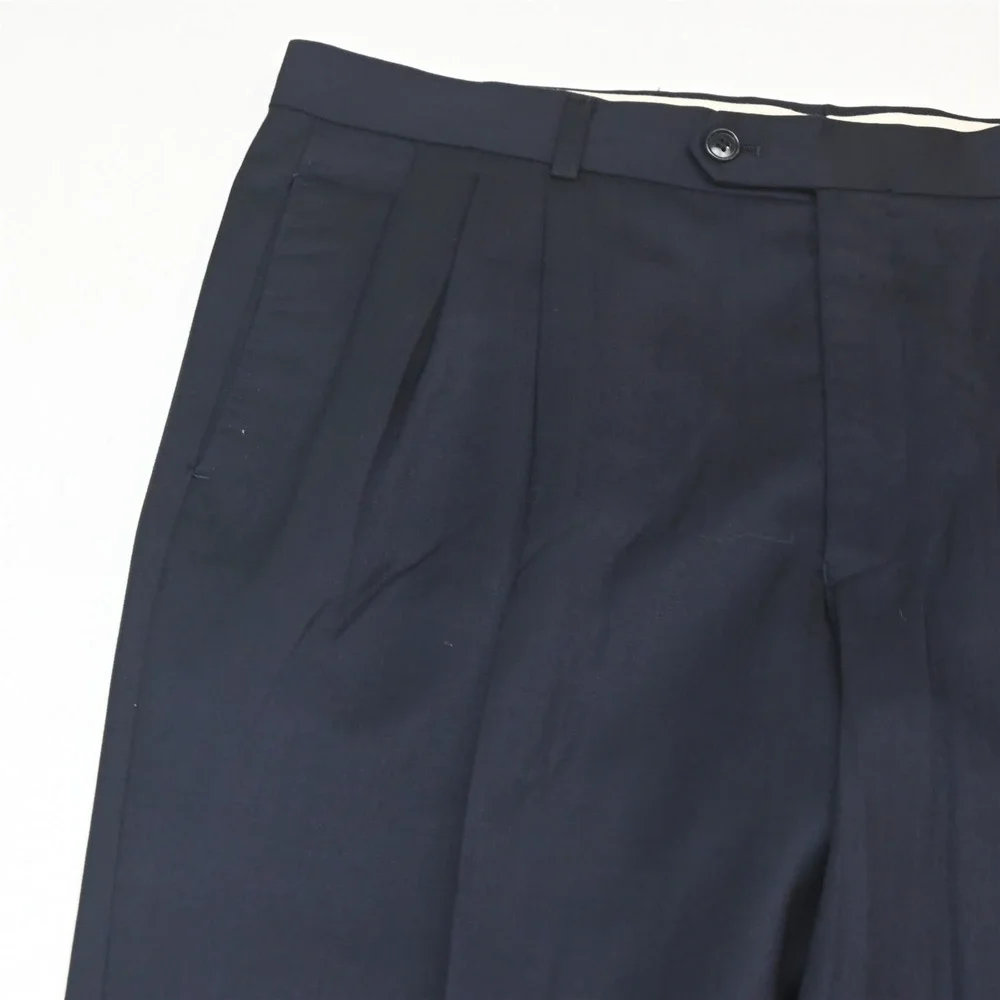 Vtg USA Made Double Breasted 42S 36x30 Navy Blue Wool Mens Jacket Pants Suit